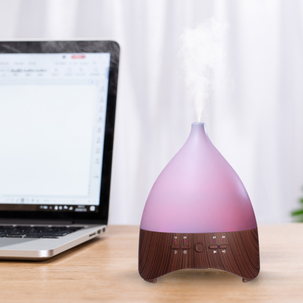 Umidificator Aromaterapie Lampa de veghe cu telecomanda Optimus AT Home™ 2028 rezervor 300ml, cu ultrasunete, 25-30m², purificator aer, dark wood [2]