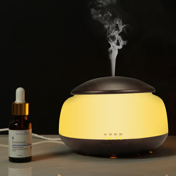 Umidificator Aromaterapie Lampa de veghe Optimus AT Home™ 1850 rezervor 300ml, ultrasunete, 20-30m², purificator aer, difuzor, dark wood [2]