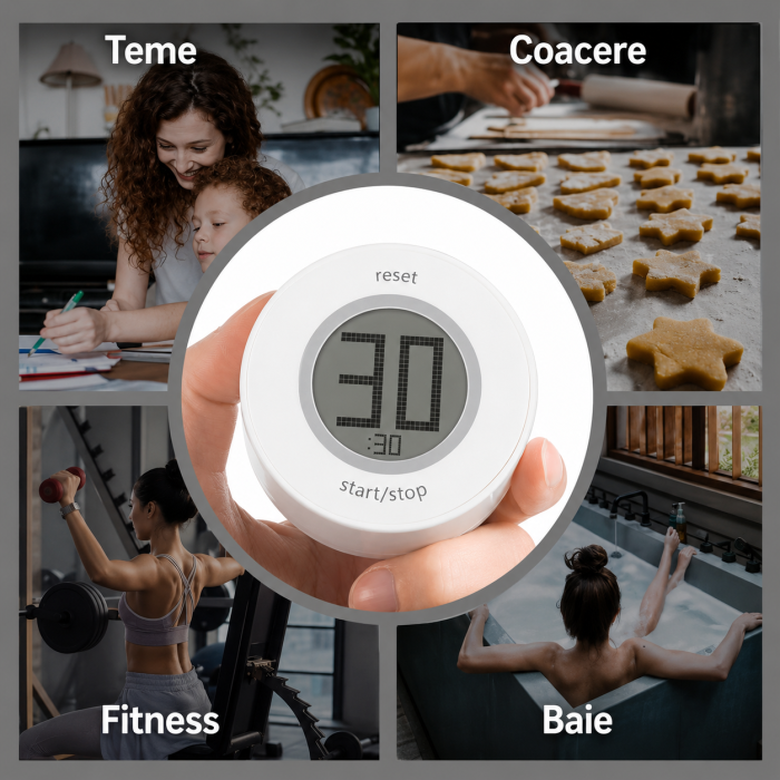 Temporizator digital magnetic TP-95, cronometru 99 minute, functie numaratoare inversa si cronometru, baterie CR2032 inclusa [7]