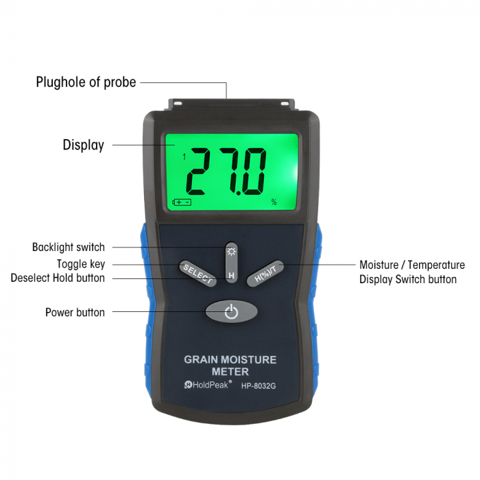 Umidometru portabil pentru cereale 2- 30% cu sonda, 8032 [2]