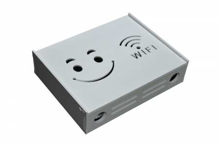 Suport Router Wireless Smiley Face 36x28x9 cm, alb, pentru mascare fire si echipament WI-FI, posibilitate montare pe perete [2]