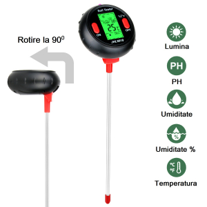 Aparat multifunctional sol, testare PH, valoare umiditate, temperatura pamant si mediu, luminozitate Optimus AT RZ9918 [3]