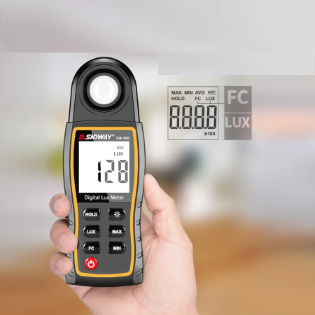Luxmetru digital SNDWAY SW582, 0-199900 Lux, afisaj LCD, auto range, functie HOLD/MAX-MIN, backlight, senzor silicon, profesional [2]
