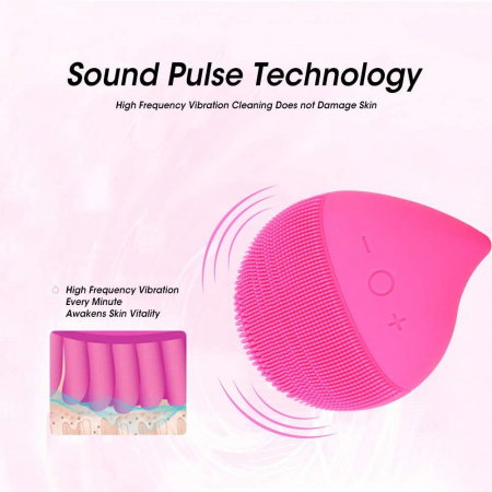 Aparat multifunctional masaj, curatare faciala Optimus AT Skin™  MC-J01  din silicon, rezistent la apa, Pink [5]
