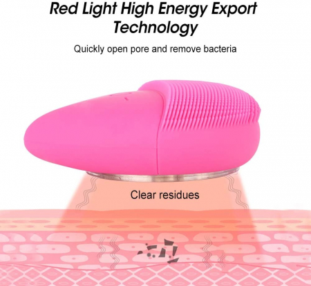 Aparat multifunctional masaj, curatare faciala Optimus AT Skin™  MC-J01  din silicon, rezistent la apa, Pink [4]