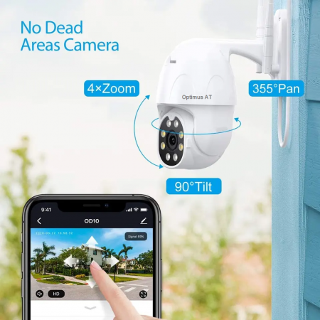 Camera supraveghere IP wifi exterior rotativa 9826B Optimus AT Tuya Smart 2 mpx, full HD [2]