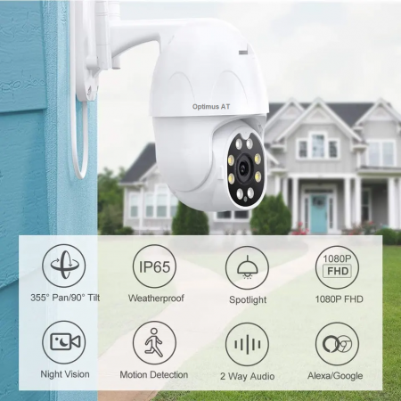 Camera supraveghere IP wifi exterior rotativa 9826B Optimus AT Tuya Smart 2 mpx, full HD [1]