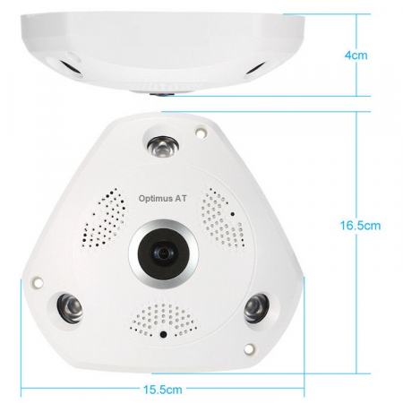 Camera supraveghere tip bec E27 IP WIFI Optimus AT B2-R fullHD 1920*1080P 2 mp, night vision, aplicatie telefon, alb [2]