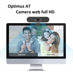 Camera WEB cu microfon Optimus AT DZ-001, rezolutie full-HD, 2mpx, rotire 360, prinderi multiple, negru/gri [2]