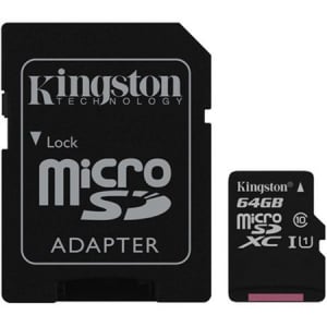 Card de memorie Kingston MicroSDXC, 64GB, Canvas Select 80R, Class 10, UHS-I si Adaptor [1]