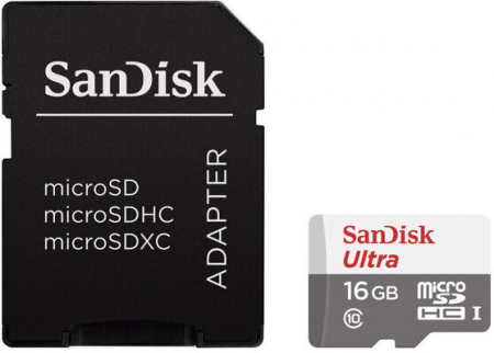 Card de memorie SanDisk Ultra MicroSDHC, 16GB, UHS-I, Class 10, 48MB/s, 320X + Adaptor [0]
