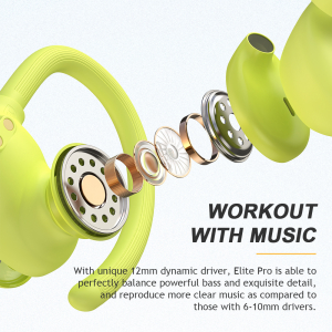 Casti bluetooth 5.0 Hi-Fi TWS Melofun Elite Pro fara fir (wireless), control audio, handsfree, rezistente la apa IPX4 green [1]