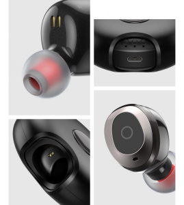 Casti bluetooth 5.0 Hi-Fi TWS Melofun M1 fara fir (wireless), control audio, handsfree, gamimg, rezistente la apa IPX4 black [6]