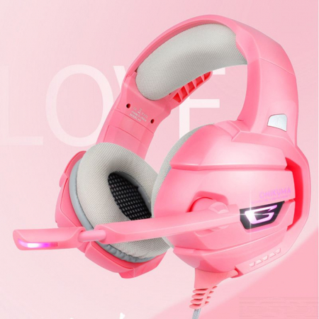 Casti Gaming DC-Onikuma K5 Profesionale, Surround Sound 7.1, Microfon Noise Cancelling, Zero Ear Pressure, Multi Platform - Roz Pink [2]