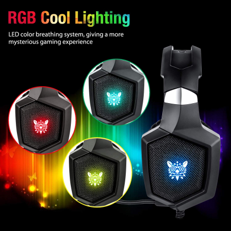 Casti Gaming DC-Onikuma K8 , Surround Sound 7.1, Microfon Noise Cancelling, Bass Vibration, Zero Ear Pressure, Multi Platform, Negru [2]