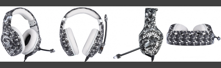 Casti Gaming Onikuma K1 PRO, Microfon Noise Cancelling, Zero Ear Pressure, Multi Platform - Camuflaj gri [4]
