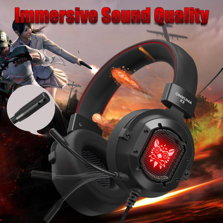 Casti Gaming Onikuma K3, Microfon Noise Cancelling, Zero Ear Pressure, Multi Platform -Negru [2]