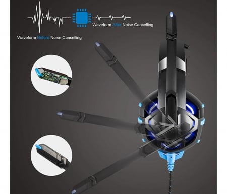 Casti Gaming Onikuma K2 PRO, Microfon Noise Cancelling, Zero Ear Pressure, Multi Platform -Negru/ Albastru [1]