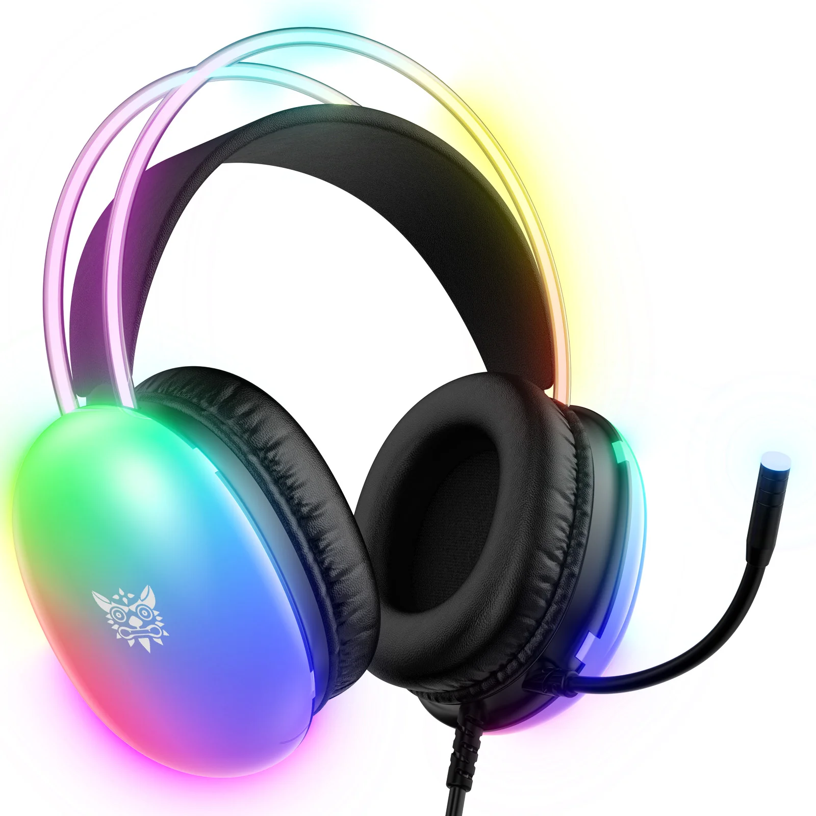 Casti Gaming - Casti Gaming Onikuma X25 Negru, RGB, Difuzoare 50 mm, Sunet Stereo 3D, Microfon cu Anulare Zgomot 360°, Memory Foam, Jack 3.5 mm + USB, Compatibile PC, PS5, PS4, Xbox, Switch, Mac