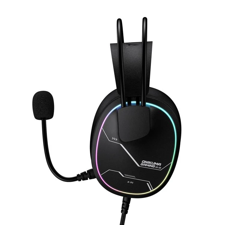 Casti Gaming ONIKUMA X91, RGB, Microfon HD cu Anulare Zgomot, Difuzoare 50 mm, USB + Jack 3.5 mm, Compatibile PC, PS4, Nintendo Switch, Telefon, Mac, Negru [2]