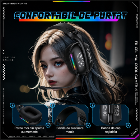 SET Gaming Onikuma cu Casti X12, MousePad, si Stand birou negru [5]