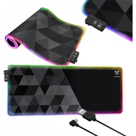 Mousepad Gaming Onikuma MP006 RGB, Alimentare Type-C, 800x300mm, Negru [3]
