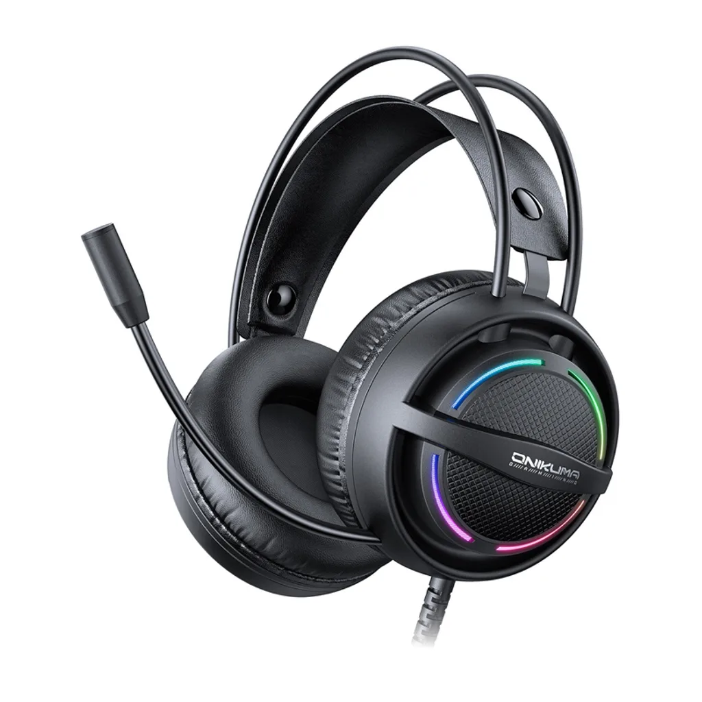 Căști Gaming ONIKUMA X88 RGB, Difuzoare 50 mm, Microfon 360° cu Anulare Zgomot, Sunet Surround Stereo, USB + Jack 3.5 mm, Compatibile PC, Laptop, PS4, PS5, Telefon, Negru [3]