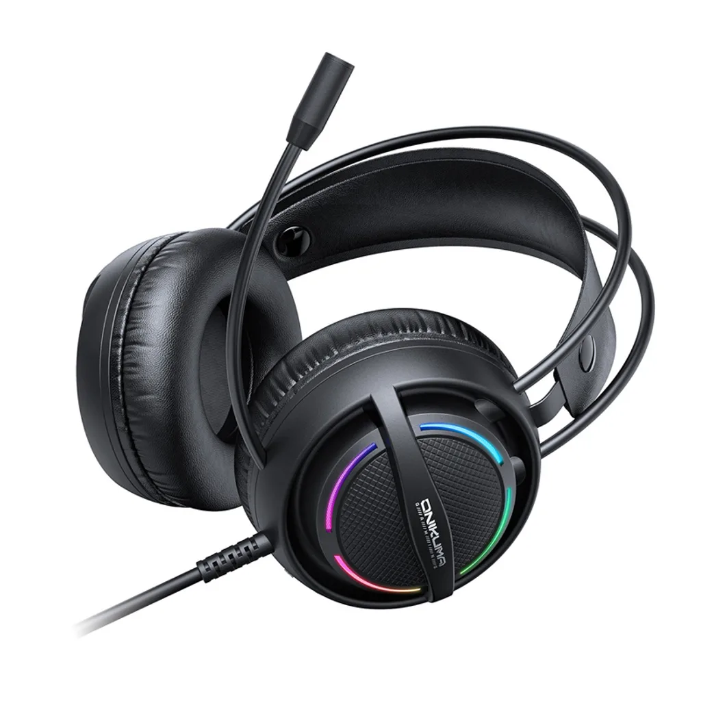 Căști Gaming ONIKUMA X88 RGB, Difuzoare 50 mm, Microfon 360° cu Anulare Zgomot, Sunet Surround Stereo, USB + Jack 3.5 mm, Compatibile PC, Laptop, PS4, PS5, Telefon, Negru [4]