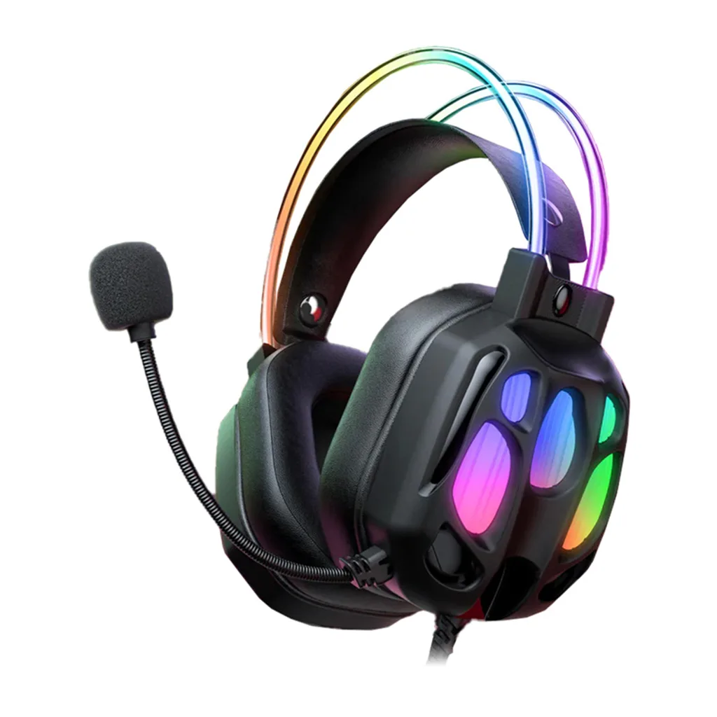 Casti Gaming - Casti Gaming RGB ONIKUMA X89 cu Microfon 360°, Difuzoare 50 mm, Iluminare RGB, Compatibile PC / PS4 / PS5 / Xbox / Laptop / Telefon, Negru