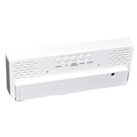 Ceas de interior cu design modern, activare vocala, iluminare discreta pe timp de noapte, 6628, temperatura, alarma, snooze, alb [7]
