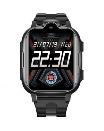 Ceas inteligent FG52 negru 1.69 inch (smartwatch) pentru copii Optimus AT cu localizare prin GPS, apelare video, camera, buton SOS, perimetru negru [1]