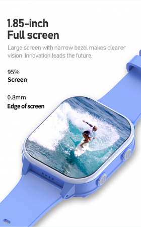 FG59 Ceas cu Android 8.1, ecran 1.85 inch pentru copii Optimus AT cu localizare prin GPS, apelare video, camera, buton SOS, perimetru, (smartwatch), blue [8]