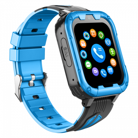FG62 Ceas cu Android 8.1, ecran 1.85 inch pentru copii Optimus AT cu localizare prin GPS, apelare video, camera, buton SOS, perimetru, (smartwatch), blue [2]