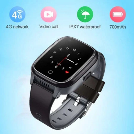 Ceas inteligent pentru adulti 4G cu localizare prin GPS, apelare audio, video, puls, tensiune, camera, buton SOS, FG 29 negru [4]