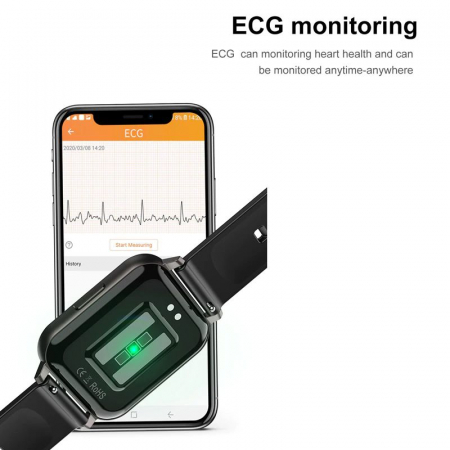 Ceas inteligent (smartwatch) Optimus AT DTX ecran cu touch 1.78 inch color HD, ECG, Sp02, puls, moduri sport, notificari, silicon black [7]