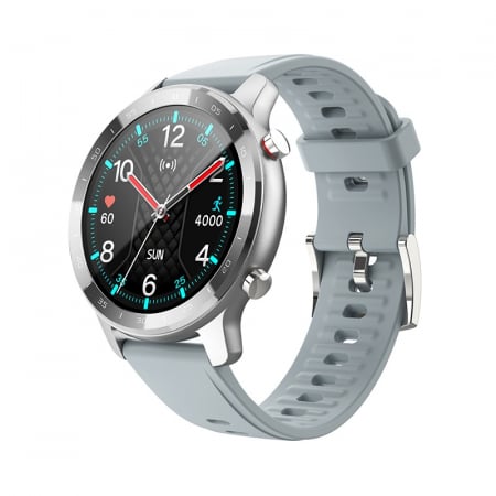 Ceas inteligent (smartwatch) Optimus AT S30 ecran cu touch color HD, moduri sport, pedometru, puls, notificari, argintiu