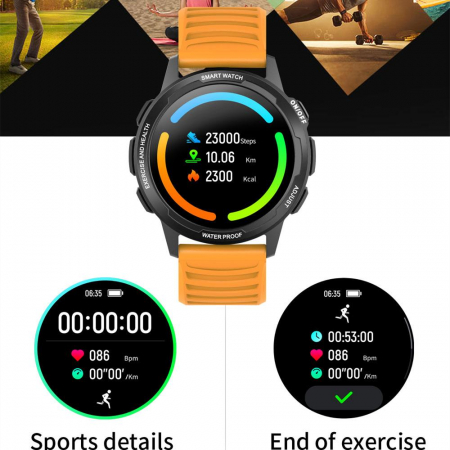 Ceas inteligent (smartwatch) sport Optimus AT L15 PRO ecran cu touch 1.3 inch color HD, Sp02, puls, 10 moduri sport, notificari, caramiziu [1]