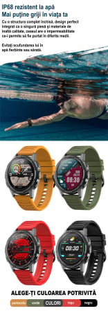 Ceas inteligent (smartwatch) sport Optimus AT L15 PRO ecran cu touch 1.3 inch color HD, Sp02, puls, 10 moduri sport, notificari, caramiziu [12]
