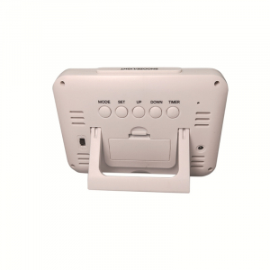 Ceas multifunctional cu cifre mari, Optimus AT 7002W termometru, alarma, snooze, baterii / priza, alb [1]