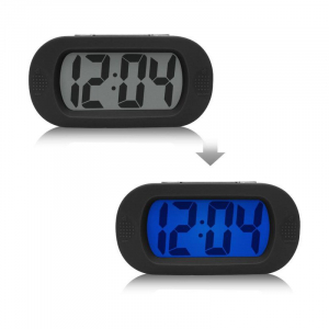 Ceasuri birou - Ceas multifunctional cu design modern, model 1002 cu alarma, snooze, baterii, negru