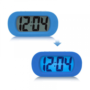 Ceasuri birou - Ceas multifunctional cu design modern, model 1002 cu alarma, snooze, baterii, albastru