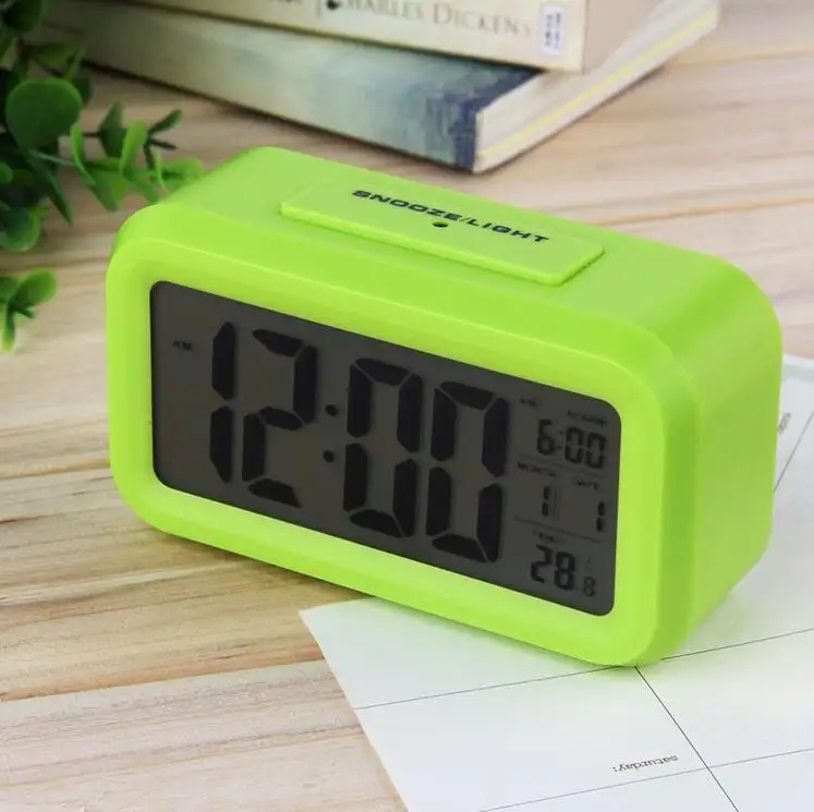 Ceasuri birou - Ceas multifunctional cu iluminare discreta pe timp de noapte, Optimus AT 3414 termometru, alarma, snooze, verde