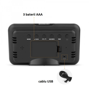 Ceas multifunctional Optimus AT 2618 termometru higrometru alarma [1]
