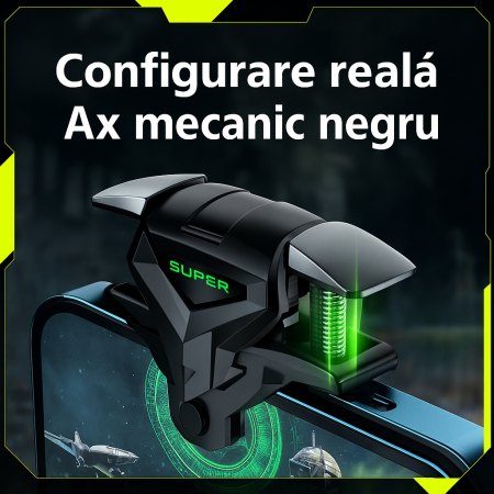 Butoane metalice speciale de gaming, DY 03, 2 bucati, actionare duala tip click, pentru telefoane mobile, compatibile shootere [2]