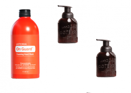 Set DōTerra Sapun spuma 237ml + 2 x Recipient dozator pentru sapun spumant de maini On Guard