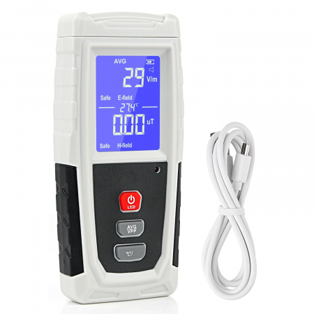 Detectoare - Detector radiatii electromagnetice Optimus  XRClif 3121 unde electrice si magnetice, termometru, gri negru