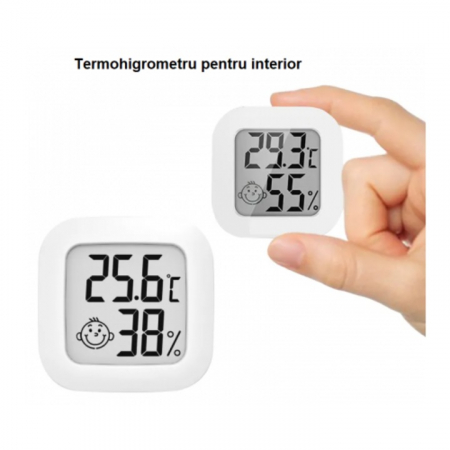 Termohigrometru pentru interior, din gama mini, interval -50°C +70°C, 10-99%, CX-726 alb [1]