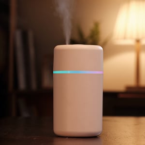 Difuzoare aroma mini - Difuzor aroma cu proiectie laser tip ploaie de lumini, 300 ml Optimus AT DQ120, roz
