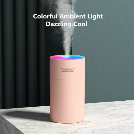 Difuzor aroma portabil, cu lumini RGB Optimus AT DQ108, roz [1]
