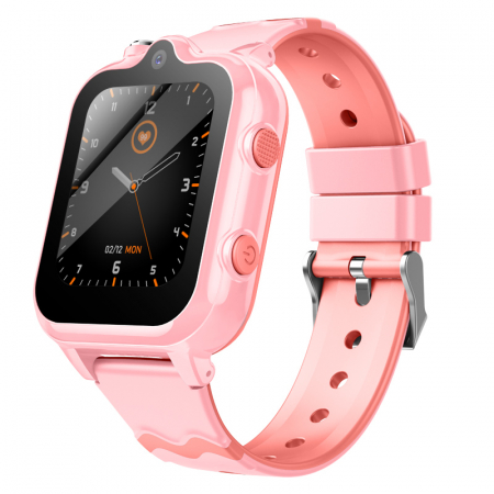 Ceasuri cu GPS - FG45 Ceas cu Android pentru copii, ecran 1.69 inch cu apelare audio, video, 4G, GPS, (smartwatch) roz